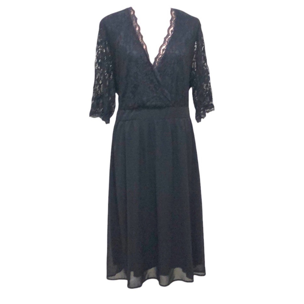 Torrid Midi Dress Size 2X Black Lace Fit and Flare